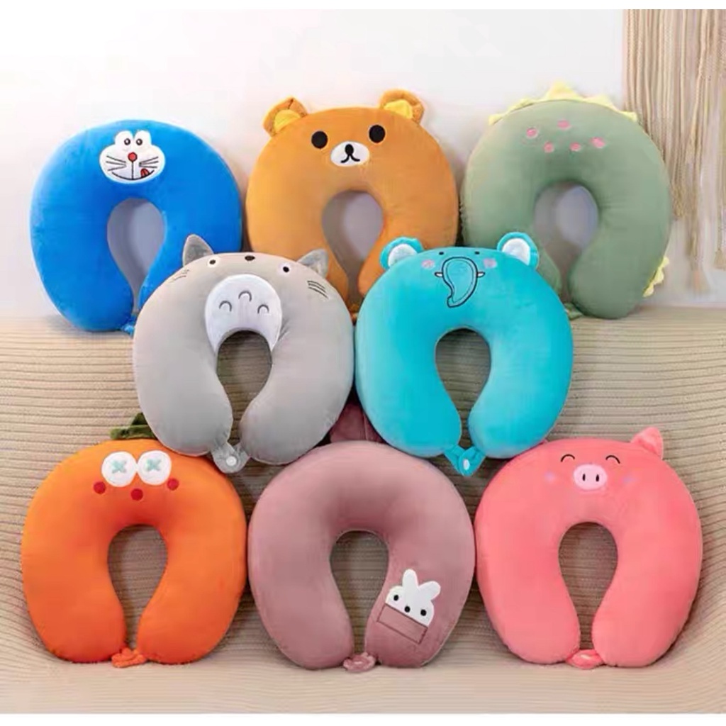 gối chữ u kê cổ đi du lịch, gối ngủ văn phòng nhiều màu sắc
