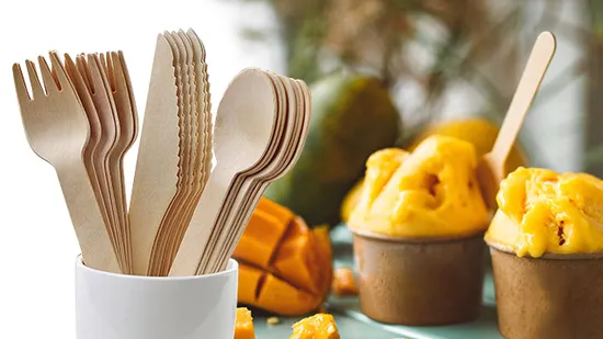 bộ dụng cụ đồ ăn bằng tre